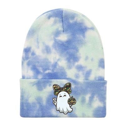 Funny Hello Hunting Season Halloween Camouflage Camo Ghost Tie Dye 12in Knit Beanie