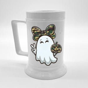 Funny Hello Hunting Season Halloween Camouflage Camo Ghost Beer Stein