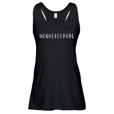 Funny Housekeeping Housekeeper Homemaker Funny Cleaning Ladies Essential Flowy Tank