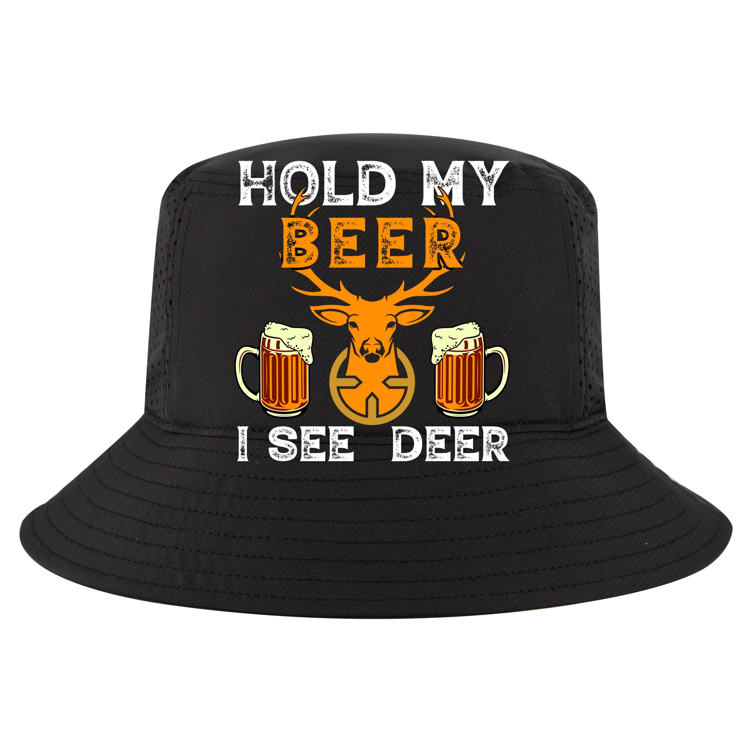 Funny Hunting Hold My Beer I See A Deer V-Neck T-Shirt