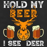 Funny Hunting Hold My Beer I See A Deer Golf Towel