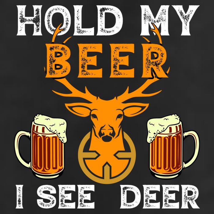 Funny Hunting Hold My Beer I See A Deer Golf Towel