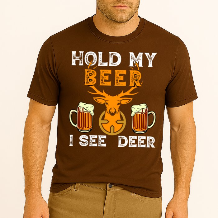 Funny Hunting Hold My Beer I See A Deer Cooling Performance Crew T-Shirt