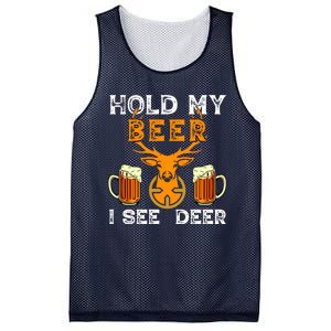 Funny Hunting Hold My Beer I See A Deer Mesh Reversible Basketball Jersey Tank