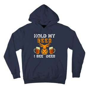 Funny Hunting Hold My Beer I See A Deer Tall Hoodie