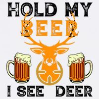 Funny Hunting Hold My Beer I See A Deer Garment-Dyed Sweatshirt