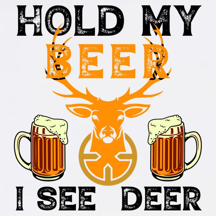 Funny Hunting Hold My Beer I See A Deer Garment-Dyed Sweatshirt