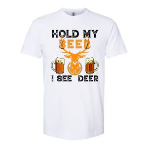 Funny Hunting Hold My Beer I See A Deer Softstyle CVC T-Shirt