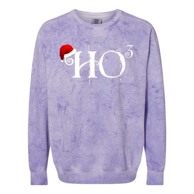 Funny Ho Ho Ho Ho To The Third Power Santa Colorblast Crewneck Sweatshirt