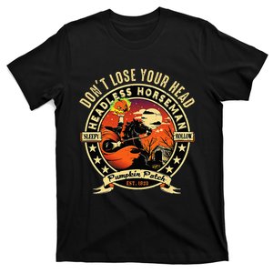 Funny Headless Horseman Urban Legend Halloween Pumpkin Patch T-Shirt