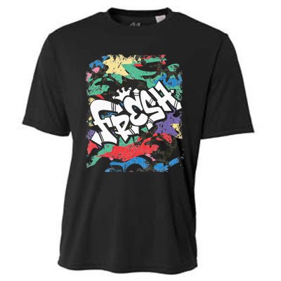 Fresh Hip Hop 80s 90s Old School Camo Rap Urban Slang Cooling Performance Crew T-Shirt