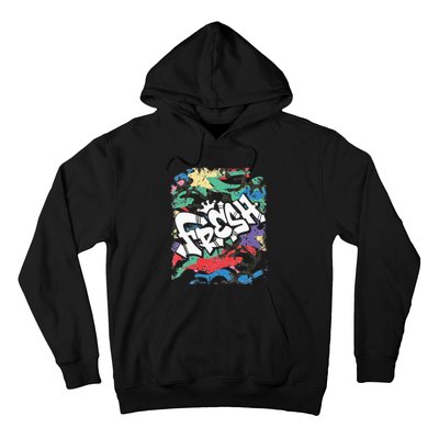 Fresh Hip Hop 80s 90s Old School Camo Rap Urban Slang Hoodie