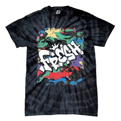 Fresh Hip Hop 80s 90s Old School Camo Rap Urban Slang Tie-Dye T-Shirt