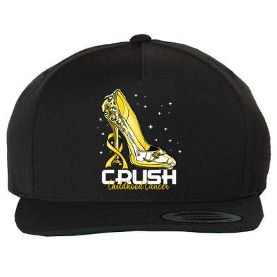 Floral High Heel Crush Childhood Cancer Warrior Wool Snapback Cap