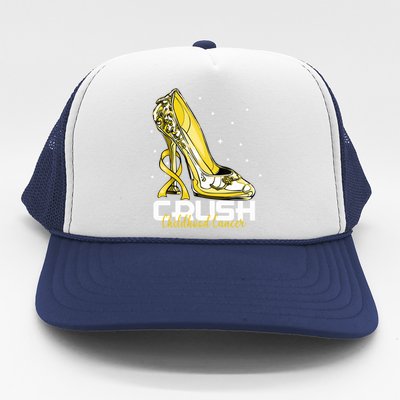 Floral High Heel Crush Childhood Cancer Warrior Trucker Hat