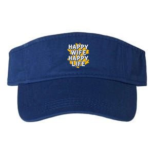 Funny Husband Happy Wife Happy Life Cool Gift Valucap Bio-Washed Visor