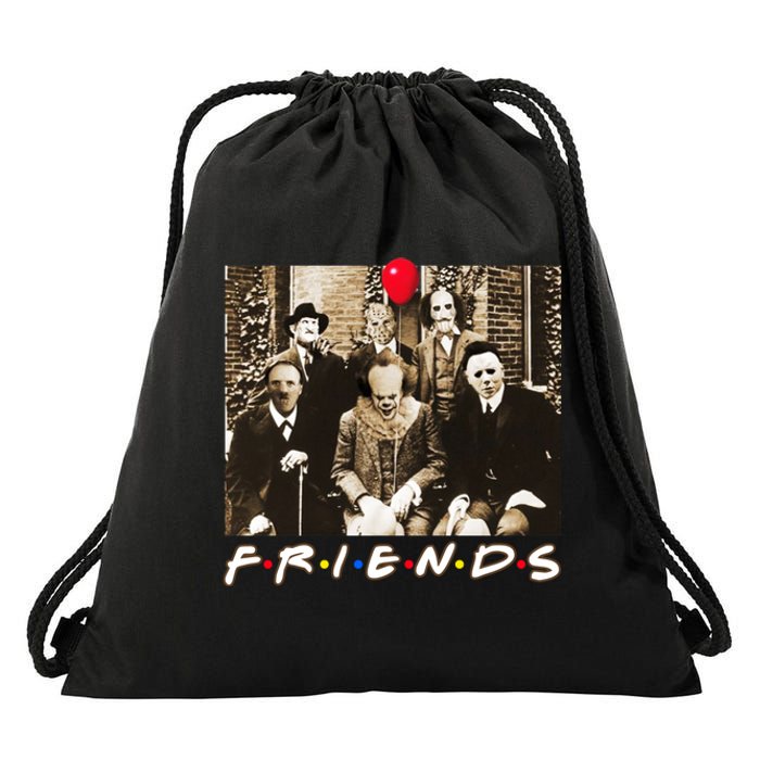 Friends Halloween Horror Team Scary Movies Costume Drawstring Bag