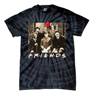 Friends Halloween Horror Team Scary Movies Costume Tie-Dye T-Shirt