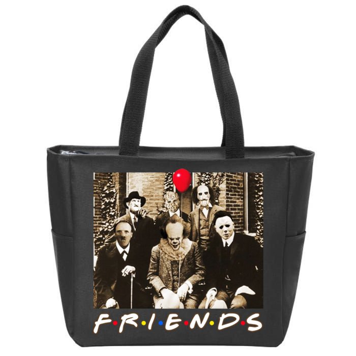 Friends Halloween Horror Team Scary Movies Costume Zip Tote Bag