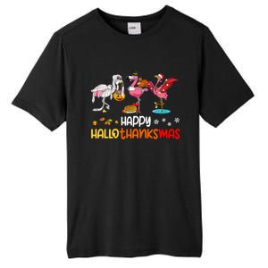 Flamingo Happy Hallothanksmas Halloween Thanksgiving Xmas Tall Fusion ChromaSoft Performance T-Shirt