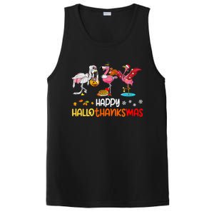 Flamingo Happy Hallothanksmas Halloween Thanksgiving Xmas PosiCharge Competitor Tank