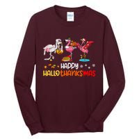 Flamingo Happy Hallothanksmas Halloween Thanksgiving Xmas Tall Long Sleeve T-Shirt