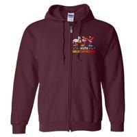 Flamingo Happy Hallothanksmas Halloween Thanksgiving Xmas Full Zip Hoodie