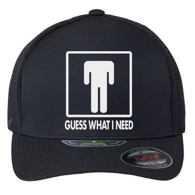 Funny Head Headless Man Frame Icon Guess What I Need Flexfit Unipanel Trucker Cap
