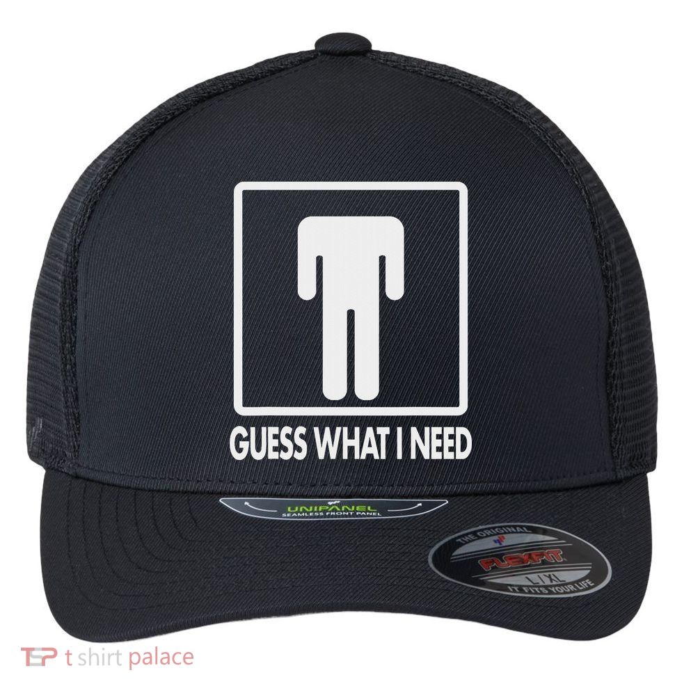 Funny Head Headless Man Frame Icon Guess What I Need Flexfit Unipanel Trucker Cap