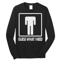 Funny Head Headless Man Frame Icon Guess What I Need Long Sleeve Shirt