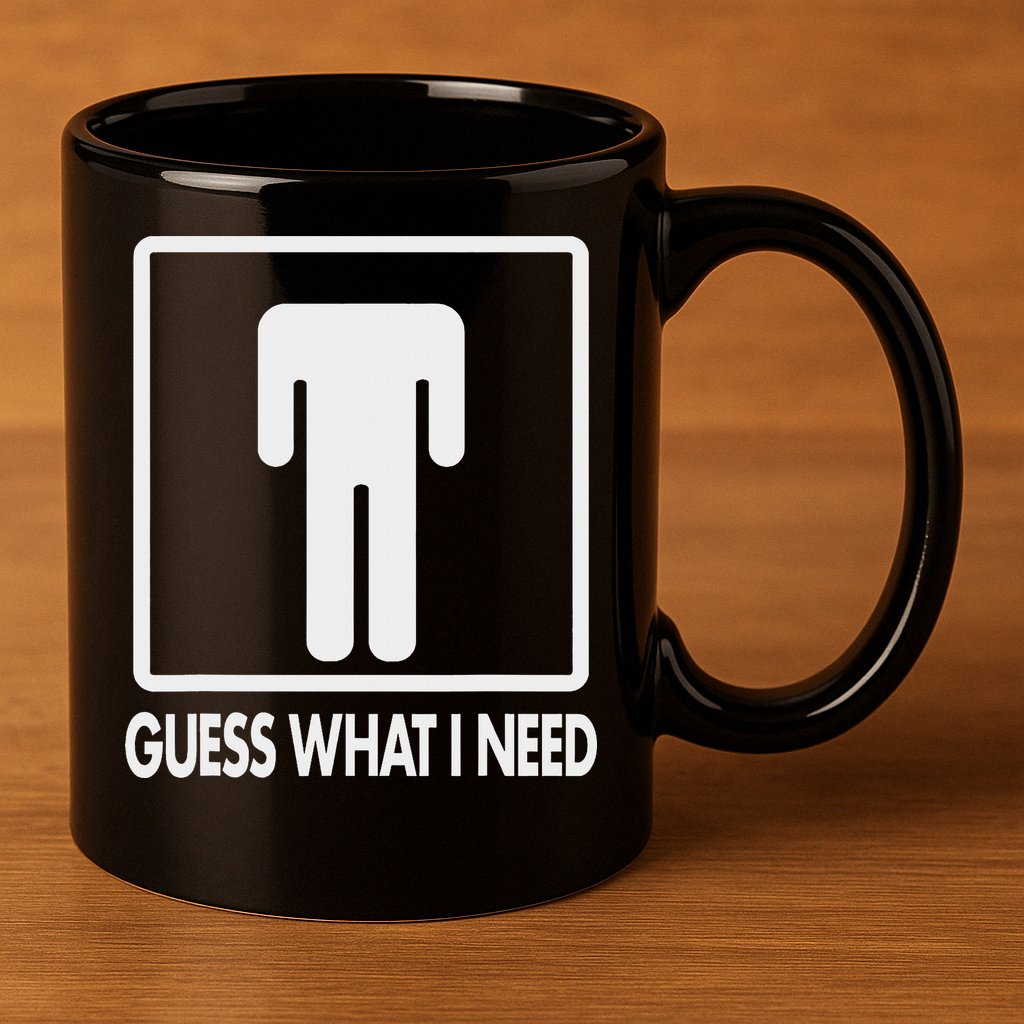 Funny Head Headless Man Frame Icon Guess What I Need 11oz C Handle Ceramic Mug