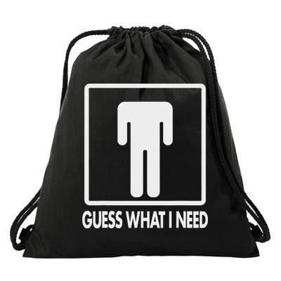 Funny Head Headless Man Frame Icon Guess What I Need Drawstring Bag