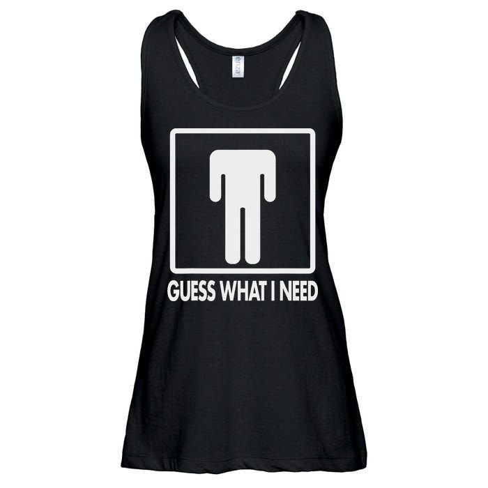 Funny Head Headless Man Frame Icon Guess What I Need Ladies Essential Flowy Tank