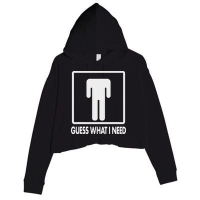 Funny Head Headless Man Frame Icon Guess What I Need Crop Fleece Hoodie