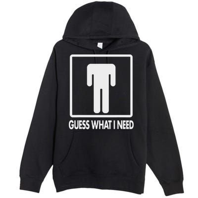 Funny Head Headless Man Frame Icon Guess What I Need Premium Pullover Hoodie
