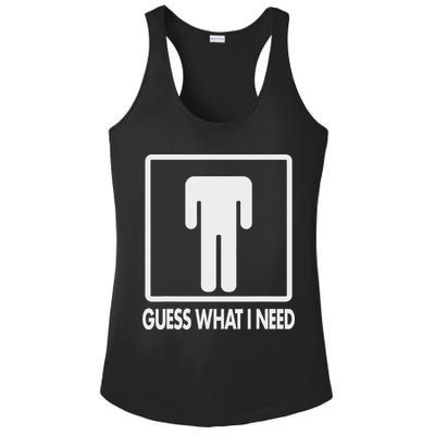 Funny Head Headless Man Frame Icon Guess What I Need Ladies PosiCharge Competitor Racerback Tank