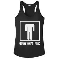 Funny Head Headless Man Frame Icon Guess What I Need Ladies PosiCharge Competitor Racerback Tank