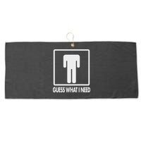 Funny Head Headless Man Frame Icon Guess What I Need Large Microfiber Waffle Golf Towel