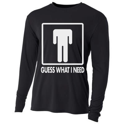 Funny Head Headless Man Frame Icon Guess What I Need Cooling Performance Long Sleeve Crew