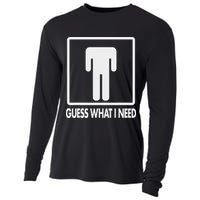 Funny Head Headless Man Frame Icon Guess What I Need Cooling Performance Long Sleeve Crew