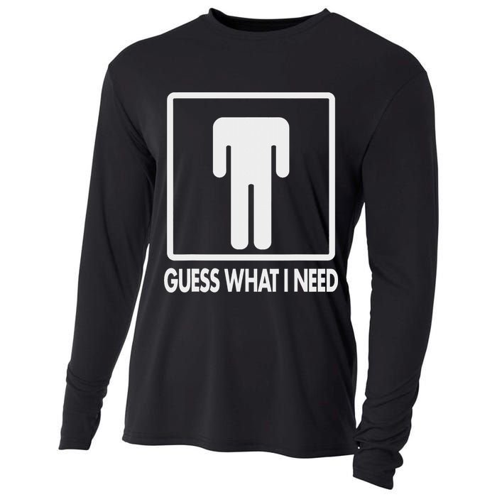 Funny Head Headless Man Frame Icon Guess What I Need Cooling Performance Long Sleeve Crew