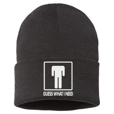 Funny Head Headless Man Frame Icon Guess What I Need Sustainable Knit Beanie