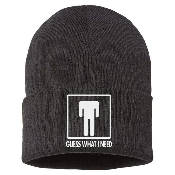 Funny Head Headless Man Frame Icon Guess What I Need Sustainable Knit Beanie