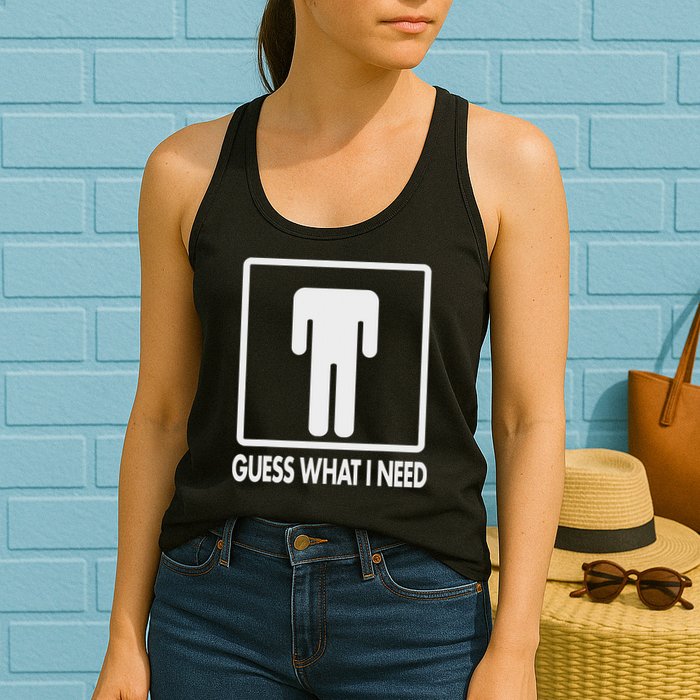 Funny Head Headless Man Frame Icon Guess What I Need Womens Tank Top