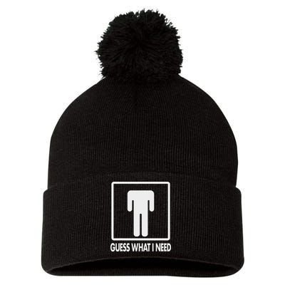 Funny Head Headless Man Frame Icon Guess What I Need Pom Pom 12in Knit Beanie