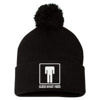 Funny Head Headless Man Frame Icon Guess What I Need Pom Pom 12in Knit Beanie