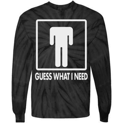 Funny Head Headless Man Frame Icon Guess What I Need Tie-Dye Long Sleeve Shirt