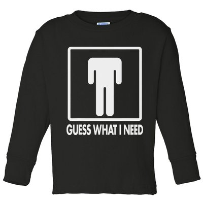Funny Head Headless Man Frame Icon Guess What I Need Toddler Long Sleeve Shirt