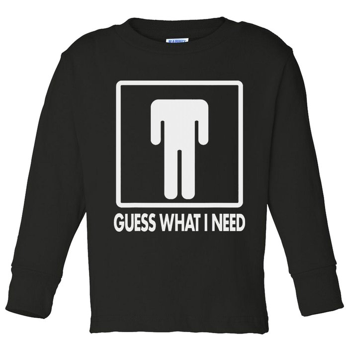 Funny Head Headless Man Frame Icon Guess What I Need Toddler Long Sleeve Shirt