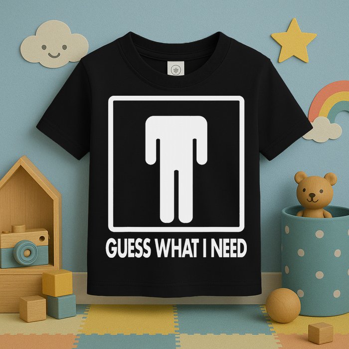 Funny Head Headless Man Frame Icon Guess What I Need Toddler T-Shirt